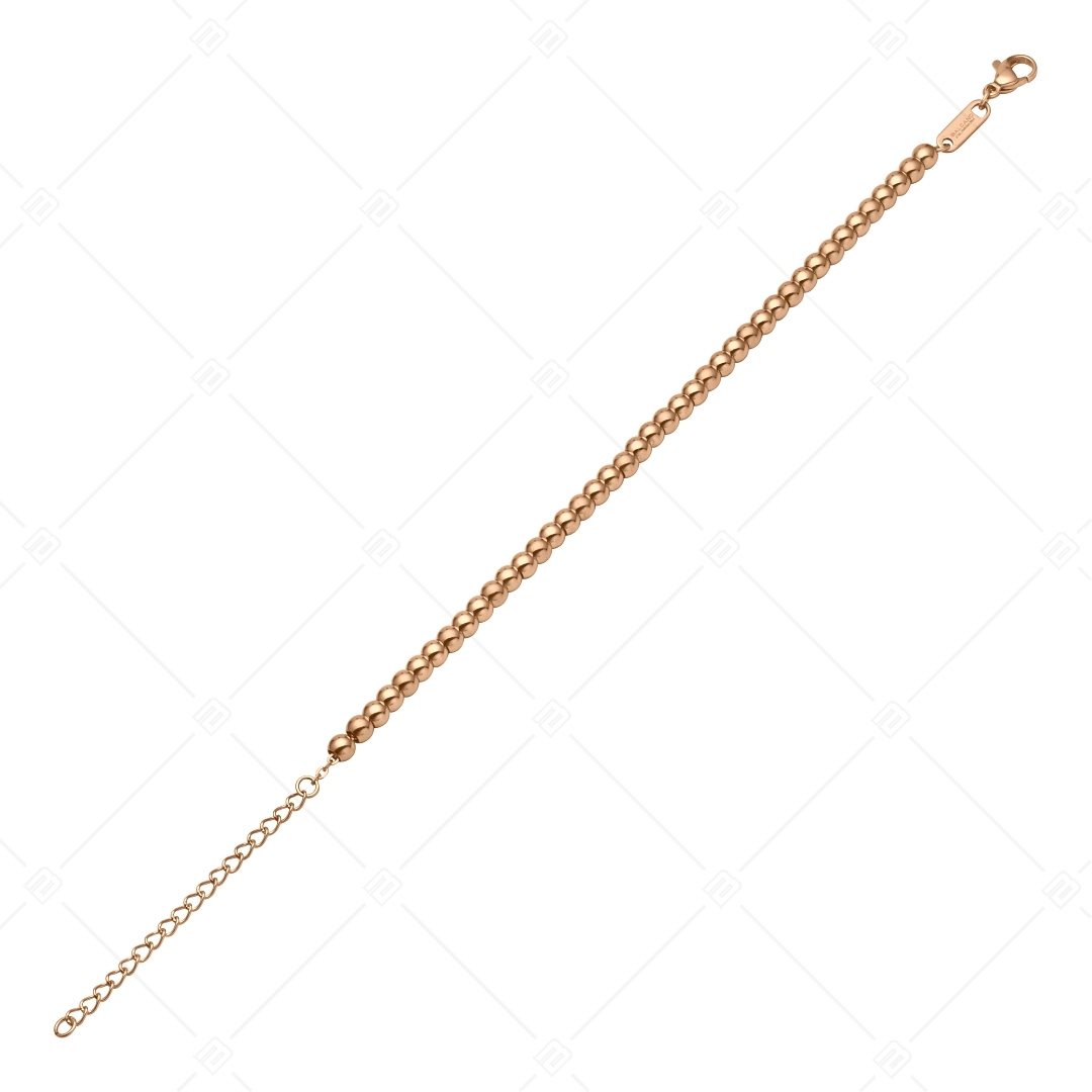 BALCANO - Dottie / Stainless Steel Beaded Flattened Cable Chain Bracelet, 18K Rose Gold Plated (441201BC96)