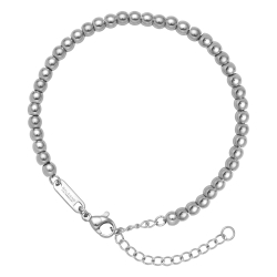 BALCANO - Dottie / Stainless Steel Beaded Flattened Cable Chain Bracelet, High Polished