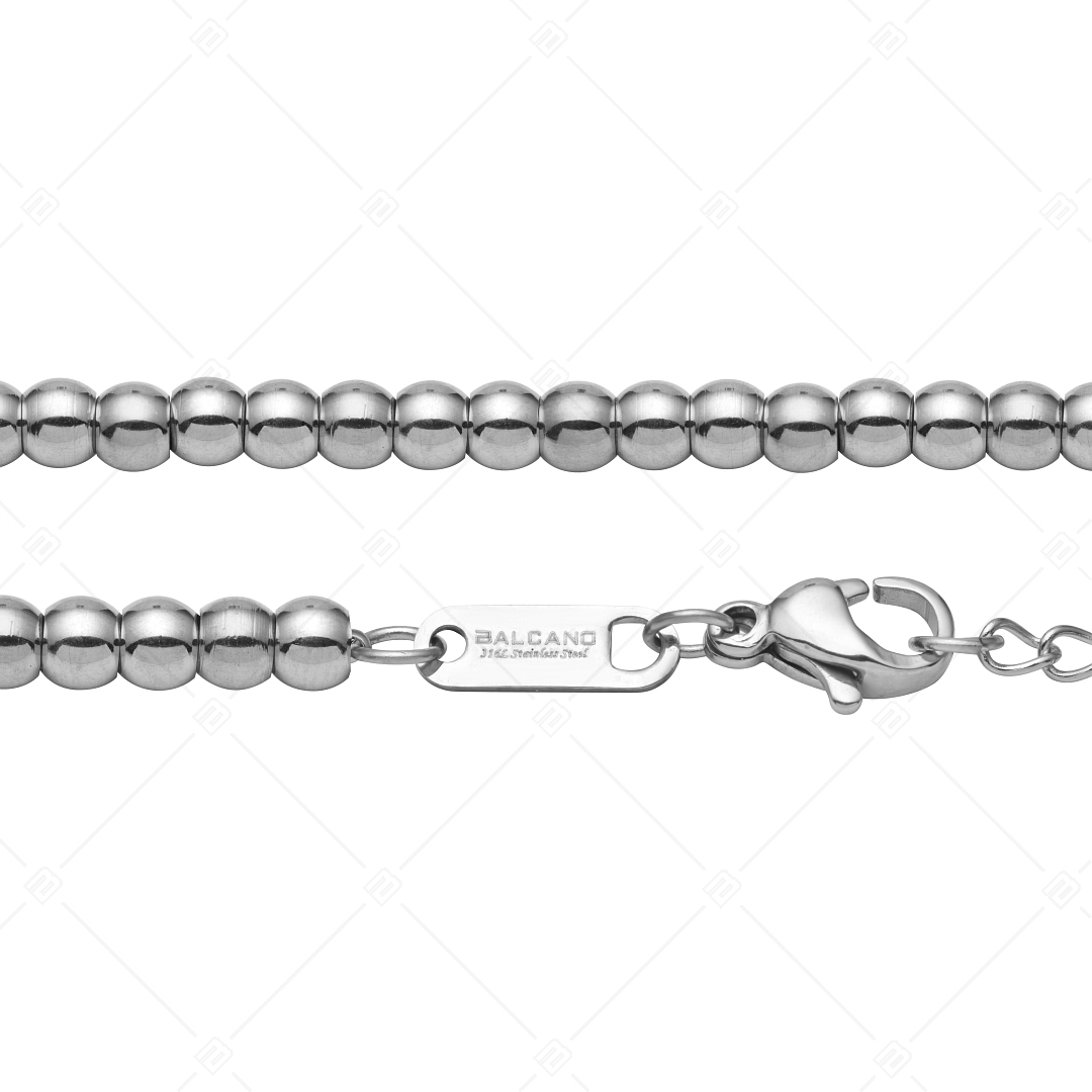 BALCANO - Dottie / Stainless Steel Beaded Flattened Cable Chain Bracelet, High Polished (441201BC97)
