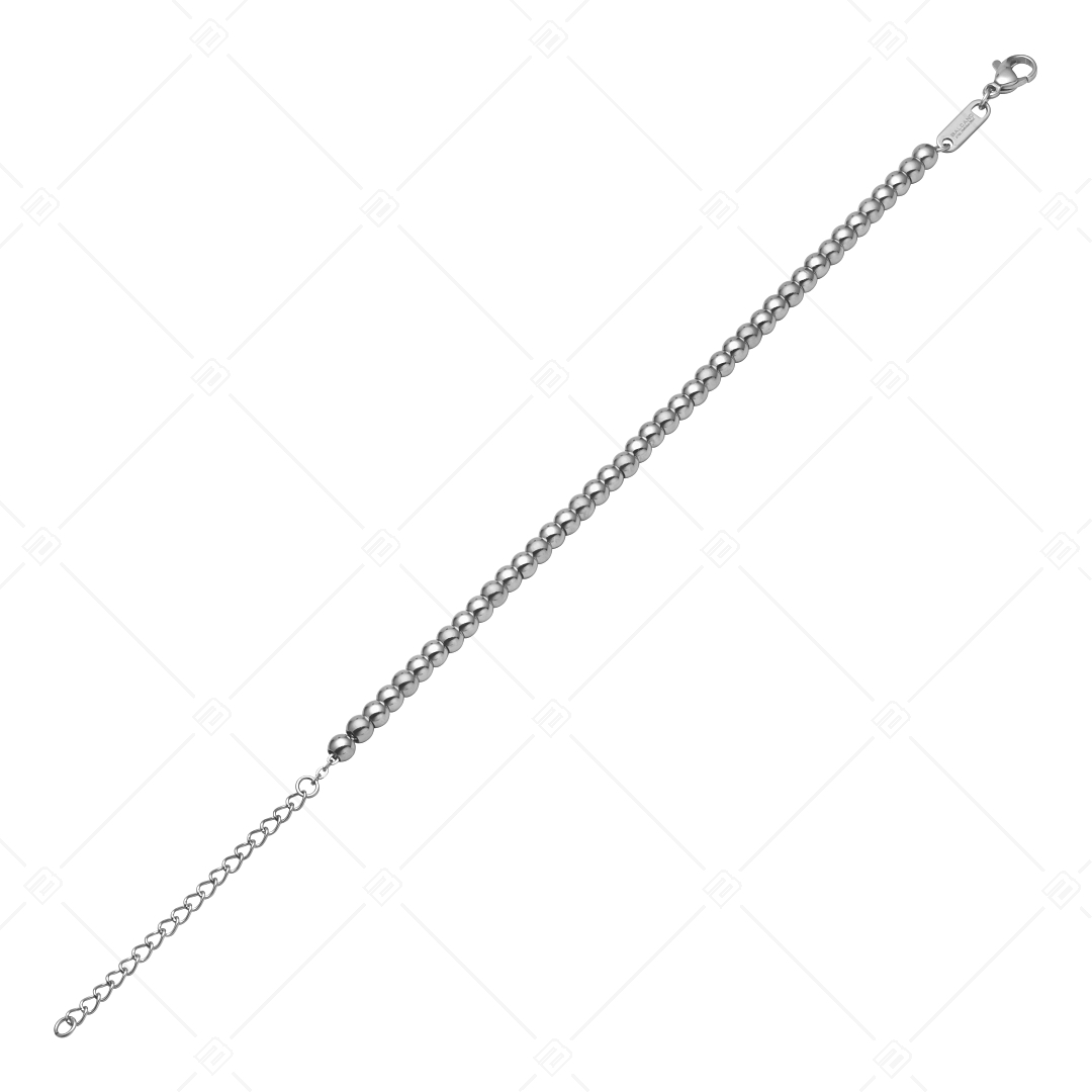 BALCANO - Dottie / Stainless Steel Beaded Flattened Cable Chain Bracelet, High Polished (441201BC97)