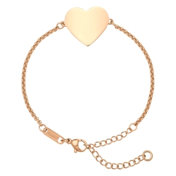 BALCANO - Corazon / Bracelet en acier inoxydable avec tête gravable en forme de cœur