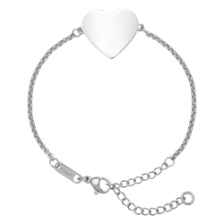 BALCANO - Corazon / Stainless Steel Bracelet with Heart-Shaped Engravable Headpiece