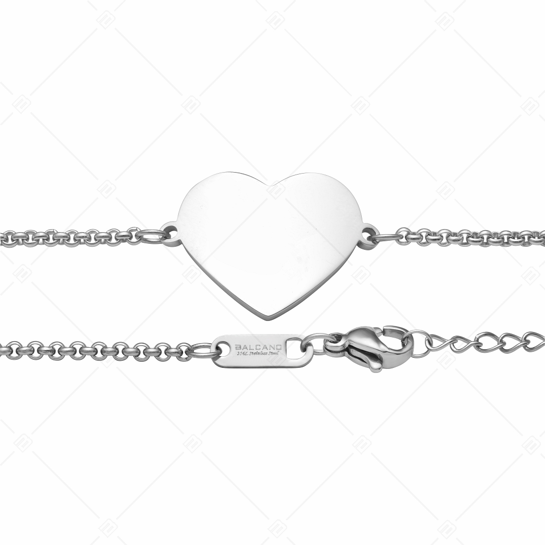 BALCANO - Corazon / Bracelet with heart-shaped engravable headpiece (441203EG97)
