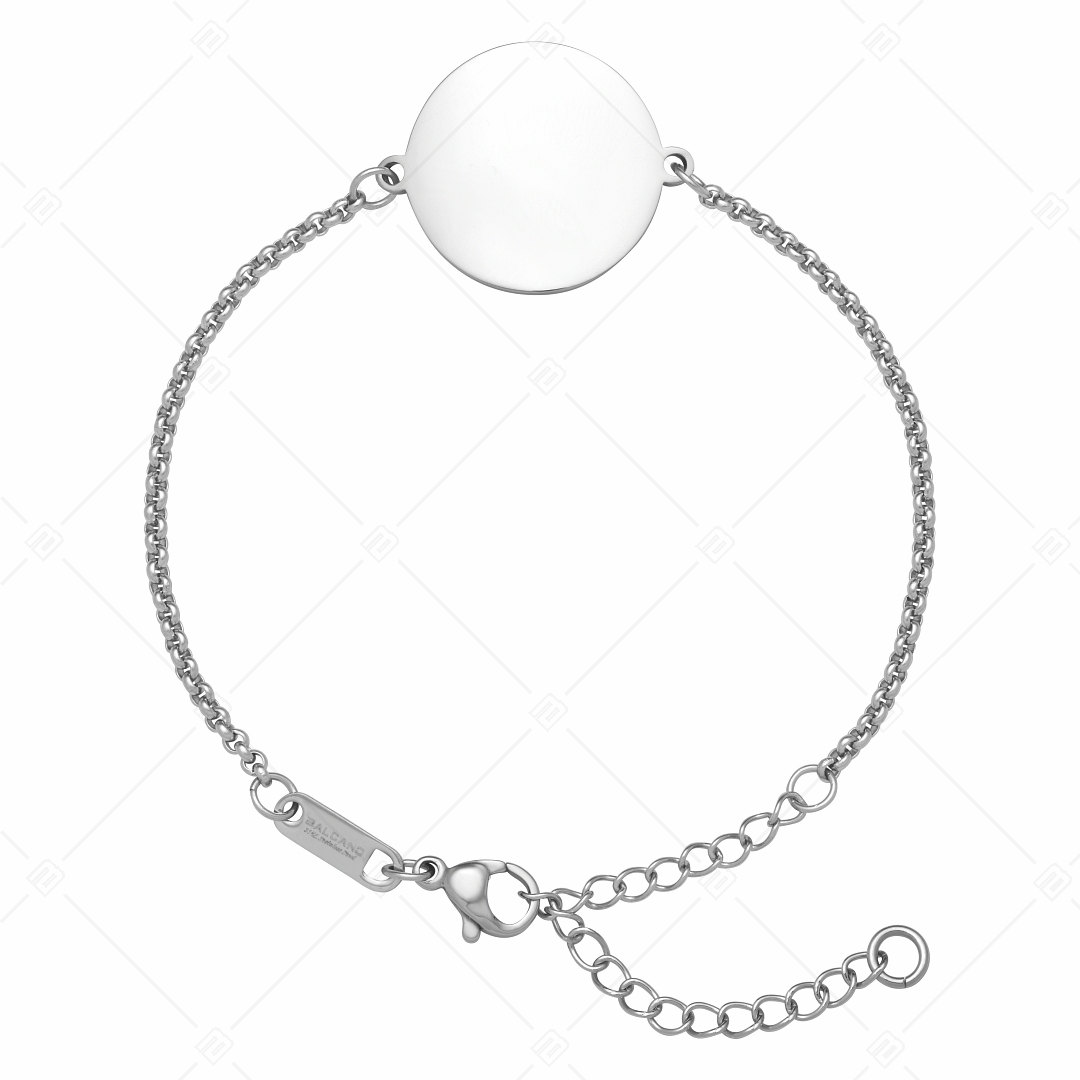 BALCANO - Tondo / Bracelet en acier inoxydable avec tête gravable en forme ronde (441204EG97)