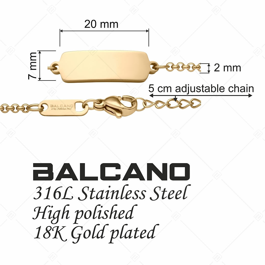 BALCANO - Mattone / Bracelet en acier inoxydable avec tête gravable en forme rectangulaire (441205EG88)