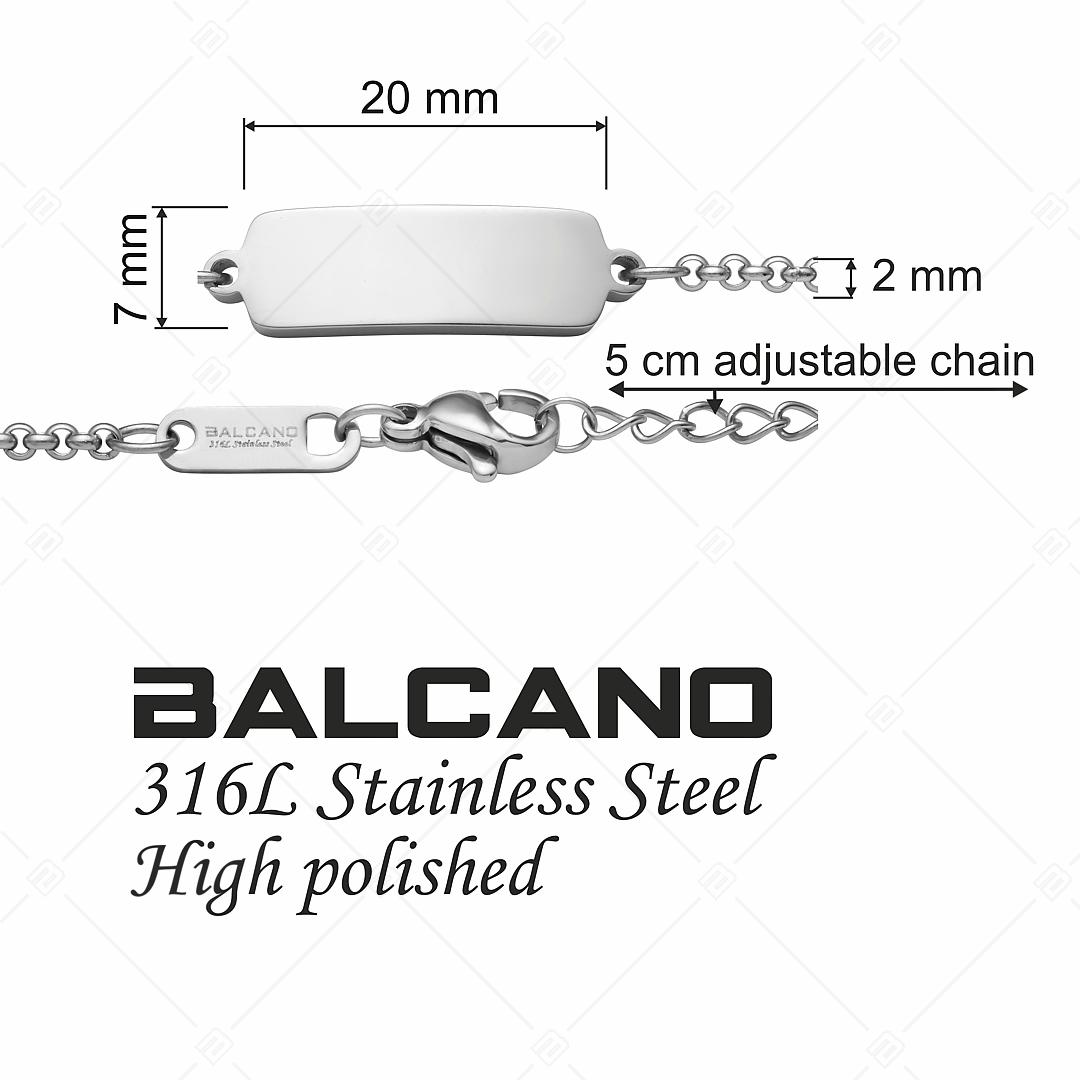 BALCANO - Mattone / Edelstahl Armband mit Rechteckigem, gravierbarem Kopfstück (441205EG97)