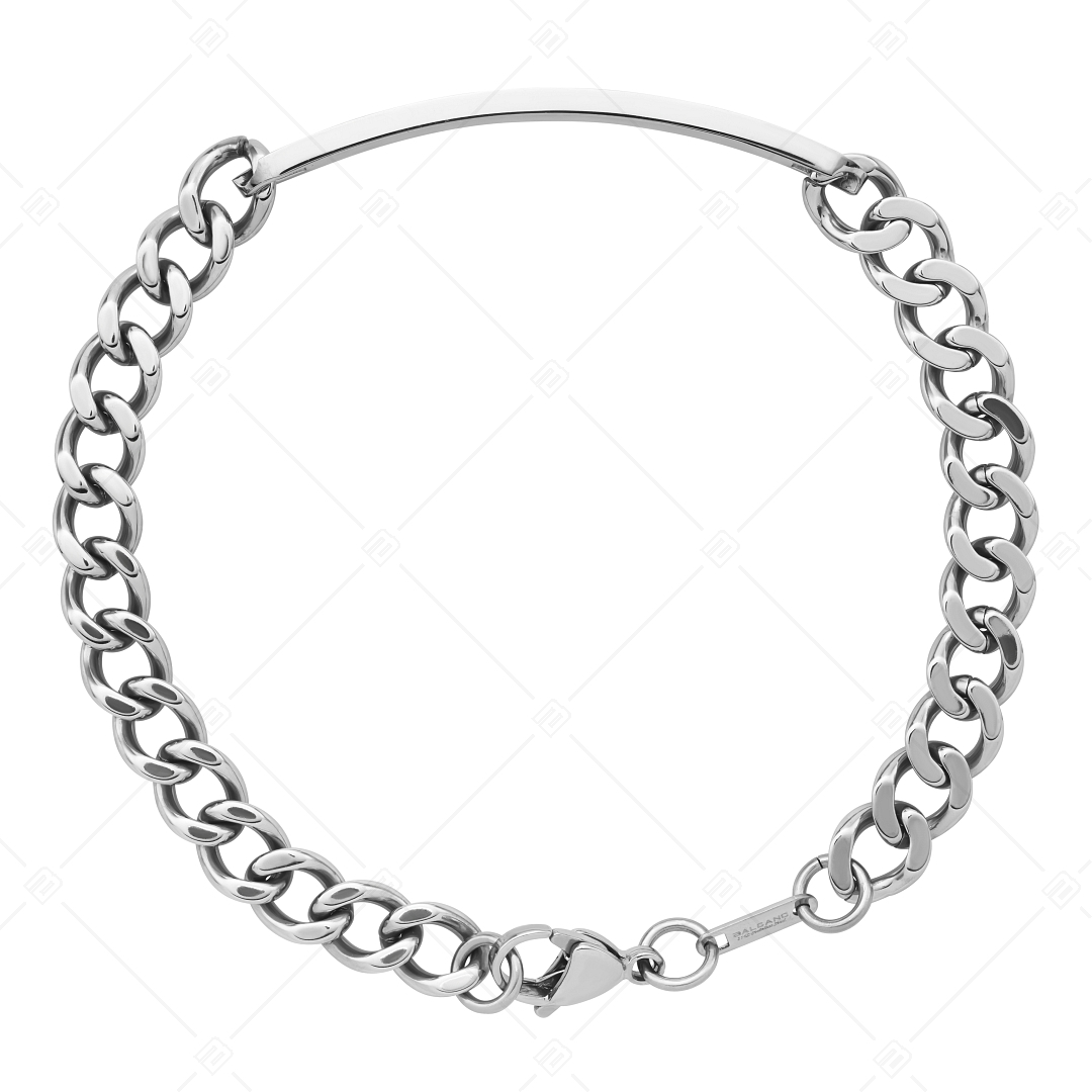 BALCANO - Perpetuo / Bracelet en acier inoxydable Pancer, gravable, tête rectangulaire avec hautement polie (441206EG97)