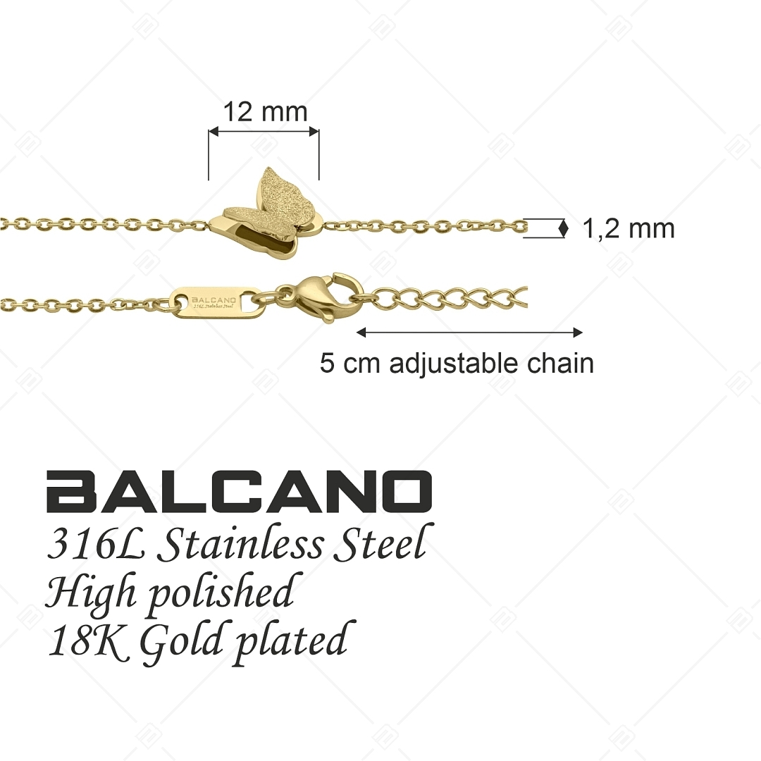 BALCANO - Papillon / Stainless Steel Butterfly Bracelet, 18K Gold Plated (441207BC88)