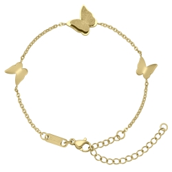 BALCANO - Papillon / Stainless Steel Butterfly Bracelet, 18K Gold Plated