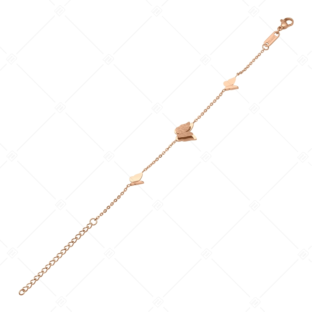 BALCANO - Papillon / Stainless Steel Butterfly Bracelet, 18K Rose Gold Plated (441207BC96)