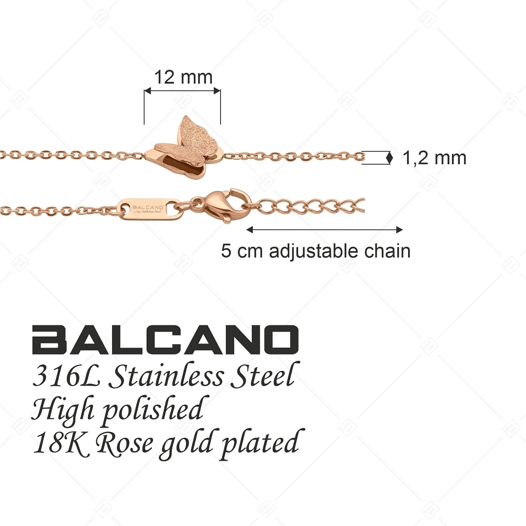 BALCANO - Papillon / Stainless Steel Butterfly Bracelet, 18K Rose Gold Plated (441207BC96)