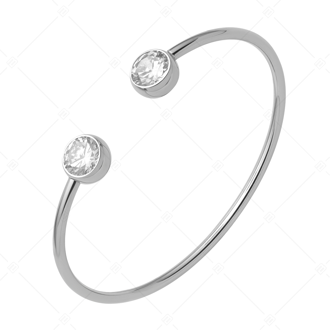 BALCANO - Nova / Stainless Steel Bangle Bracelet With Zirconia Gemstones, High Polished (441208BC97)