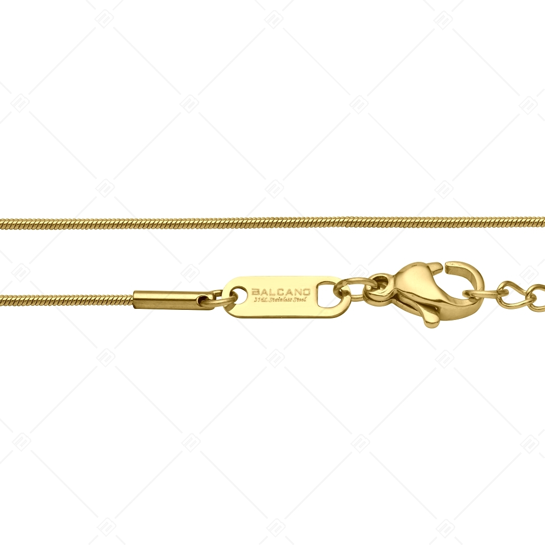 BALCANO - Snake / Edelstahl Schlangenkette Armband mit 18K Gold Beschichtung - 1 mm (441210BC88)