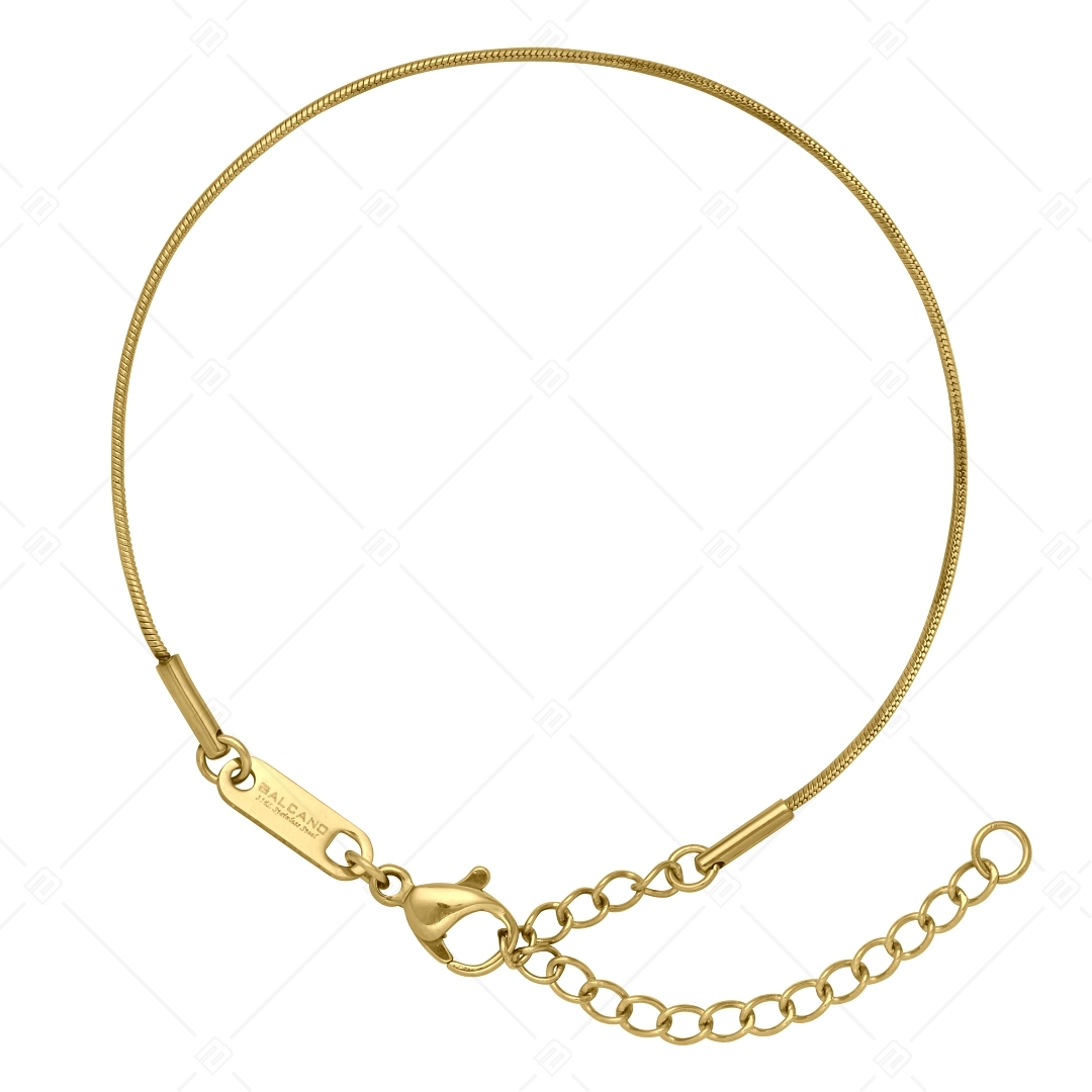 BALCANO - Snake / Stainless Steel Snake Chain Bracelet, 18K Gold Plated - 1 mm (441210BC88)