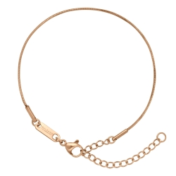 BALCANO - Snake / Stainless Steel Snake Chain Bracelet , 18K Rose Gold Plated - 1mm