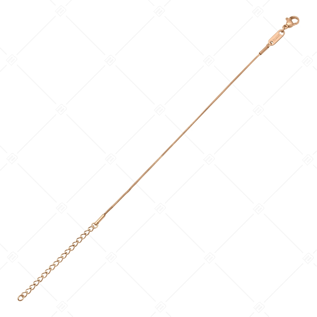 BALCANO - Snake / Stainless Steel Snake Chain Bracelet , 18K Rose Gold Plated - 1mm (441210BC96)