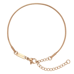 BALCANO - Snake / Stainless Steel Snake Chain-Bracelet, 18K Rose Gold Plated - 1,2 mm