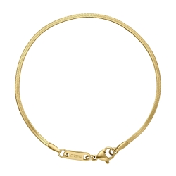 BALCANO - Flattened Snake / Stainless Steel Flattened Snake Chain Bracelet, 18K Gold Plated - 1,9 mm