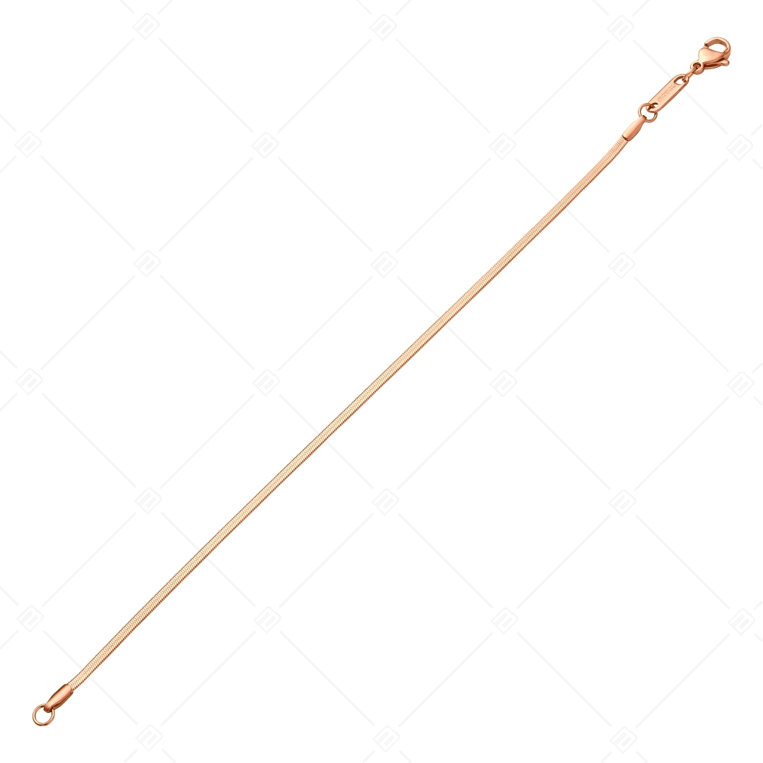 BALCANO - Flattened Snake / Stainless Steel Flattened Snake Chain Bracelet, 18K Rose Gold Plated - 1,9 mm (441215BC96)