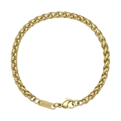BALCANO - Braided / Edelstahl Geflochtene Ketten-Armband, 18K Gold Beschichtung - 4 mm