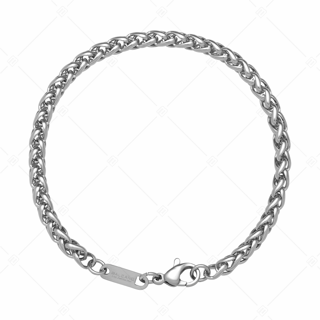 BALCANO - Braided / Stainless Steel Braided Chain-Bracelet, High Polished - 4 mm (441216BC97)