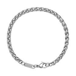 BALCANO - Braided / Edelstahl geflochtene Ketten-Armband, mit Spiegelglanzpolierung - 4 mm