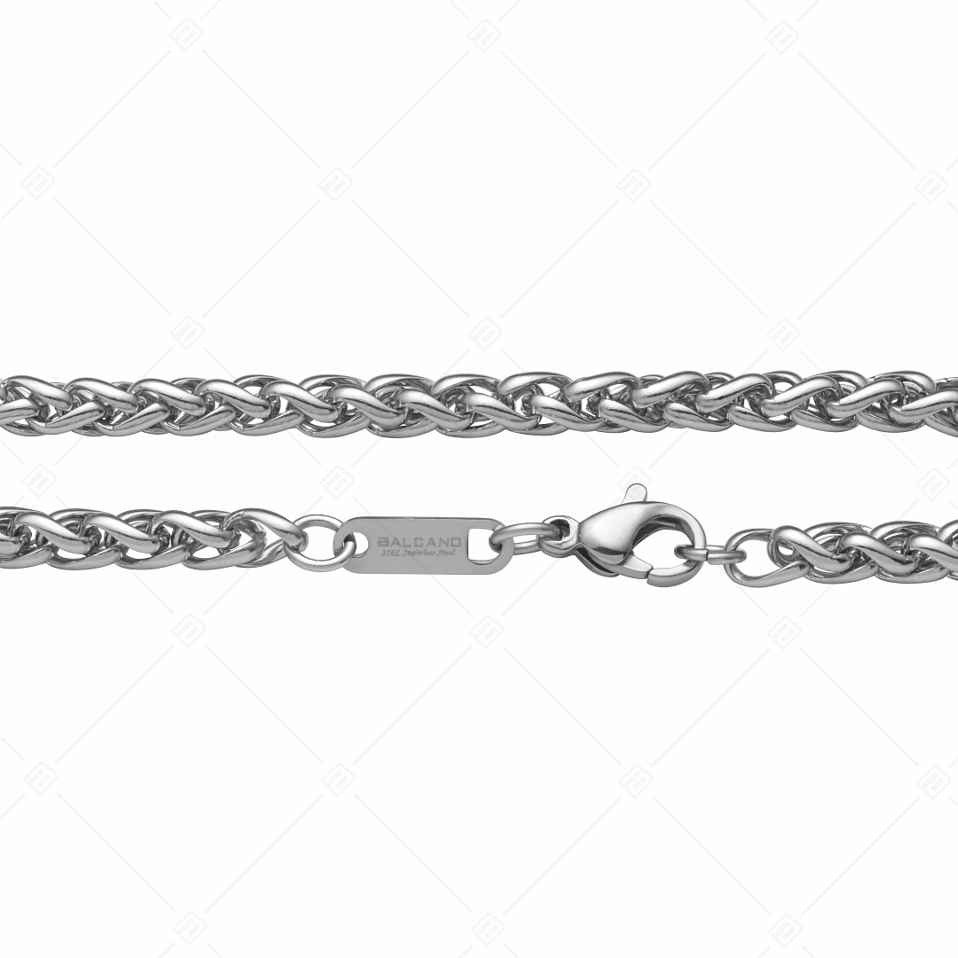 BALCANO - Braided Chain / Bracelet chaîne tressée avec polissage à haute brillance - 4 mm (441216BC97)