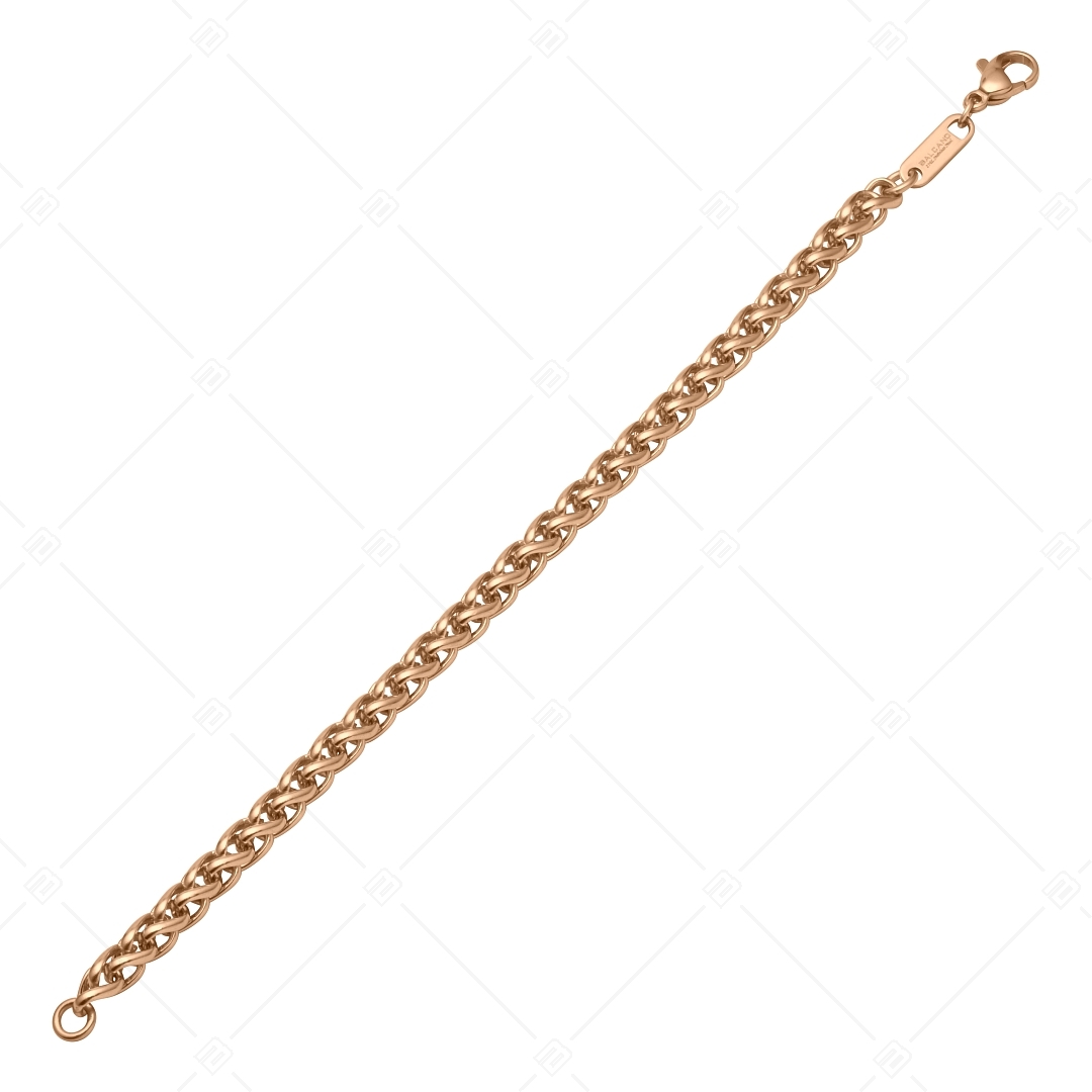 BALCANO - Braided / Bracelet chaîne tressée en acier inoxydable plaqué or rose 18K - 6 mm (441218BC96)
