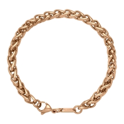 BALCANO - Braided Chain bracelet, 18K rose gold plated - 6 mm