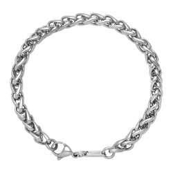 BALCANO - Braided / Bracelet de chaînes tressées en acier inoxydable avec hautement polie - 6 mm