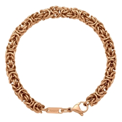 BALCANO - King's Braid / Byzantine chain bracelet, 18K rose gold plated - 6 mm