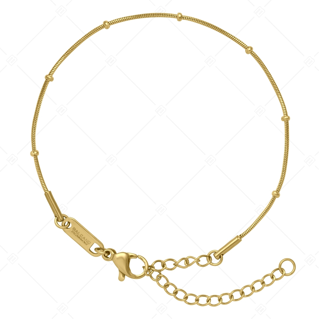 BALCANO - Beaded Snake / Stainless Steel Beaded Snake Chain-Bracelet 18K Gold Plated - 1 mm (441220BC88)