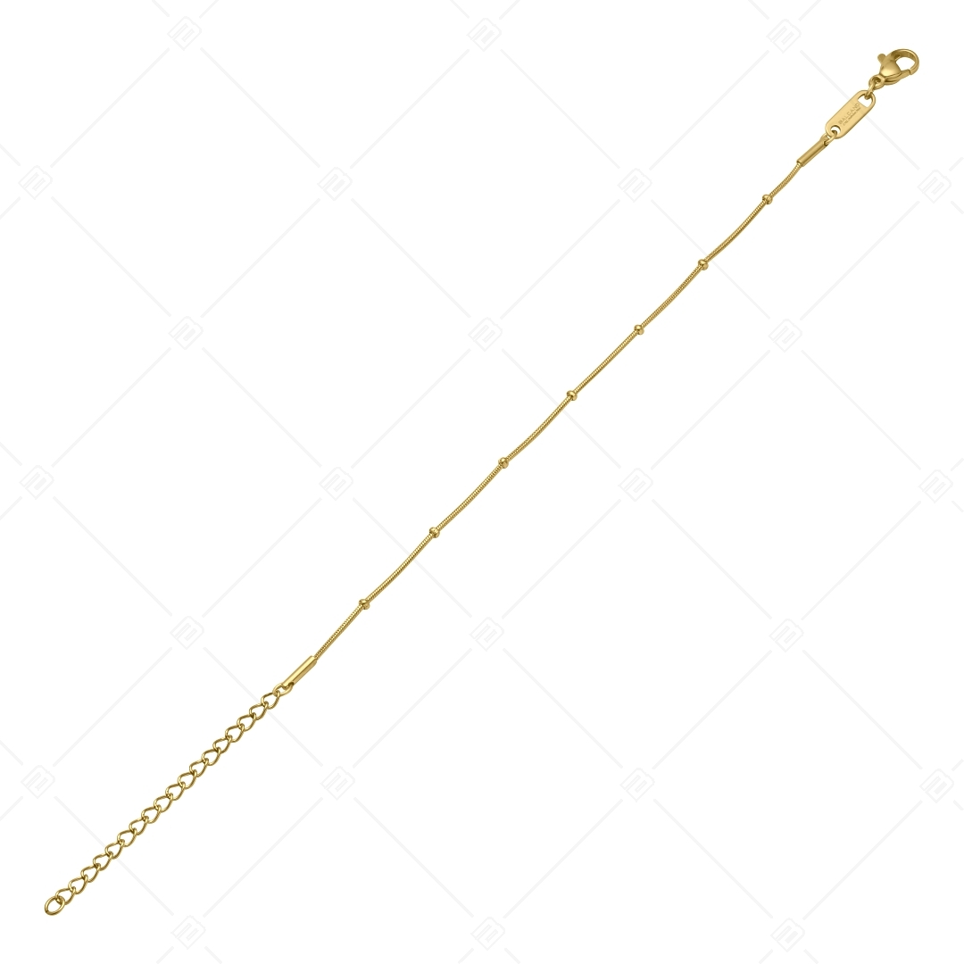 BALCANO - Beaded Snake / Stainless Steel Beaded Snake Chain-Bracelet 18K Gold Plated - 1 mm (441220BC88)