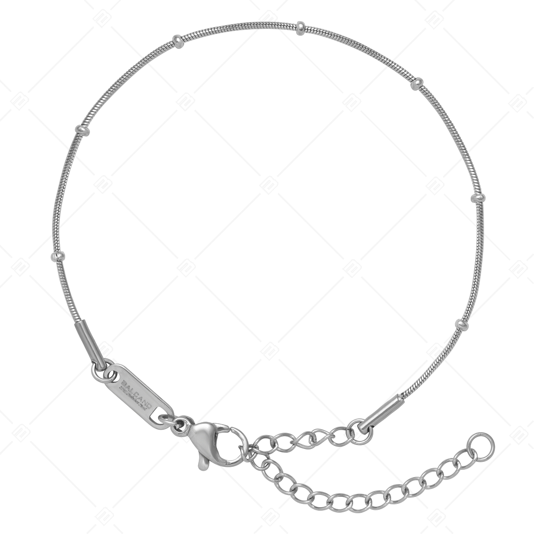 BALCANO - Beaded Snake / Edelstahl Schlangenketten-Armband mit Kugeln und Hochglanzpolierung - 1 mm (441220BC97)