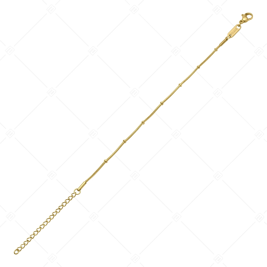 BALCANO - Beaded Snake / Bracelet de baies type chaîne de serpent en acier inoxydable plaqué or 18K - 1,2 mm (441221BC88)