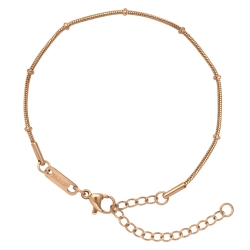 BALCANO - Beaded Snake Chain bracelet, 18K rose gold plated - 1,2 mm