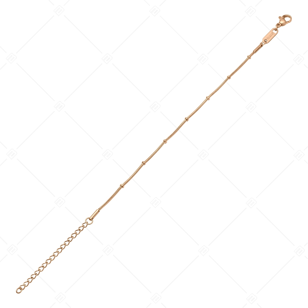 BALCANO - Beaded Snake / Stainless Steel Beaded Snake Chain-Bracelet, 18K Rose Gold Plated - 1,2 mm (441221BC96)