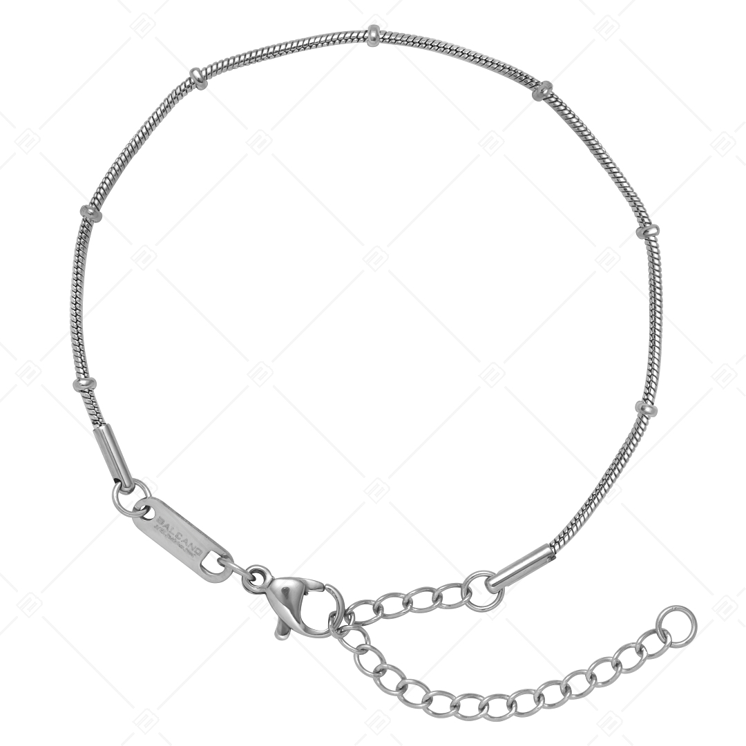BALCANO - Beaded Snake / Stainless Steel Beaded Snake Chain-Bracelet, High Polished - 1,2 mm (441221BC97)
