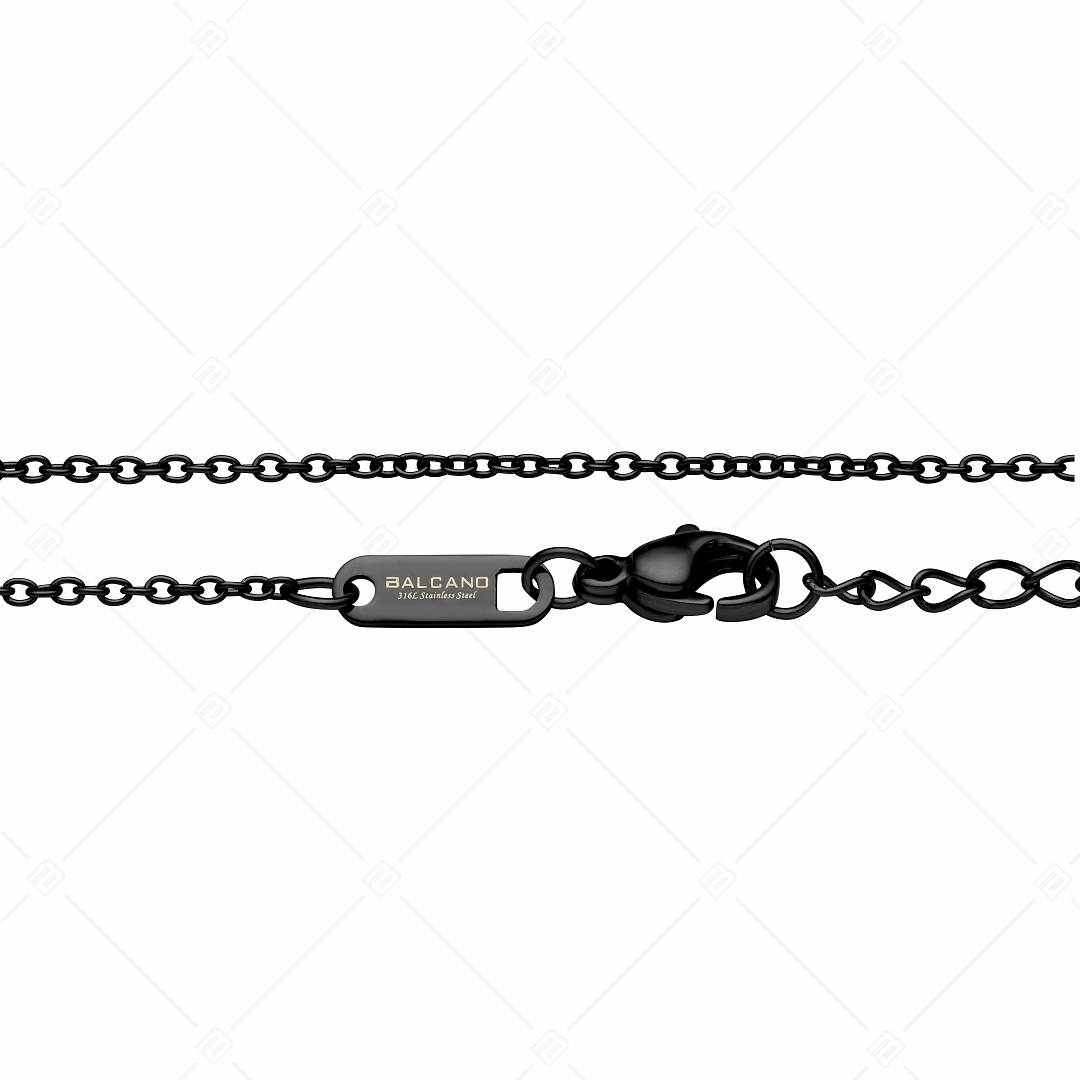 BALCANO - Cable Chain / Stainless Steel Cable Chain-Bracelet, Black PVD Plated - 1,5 mm (441232BC11)