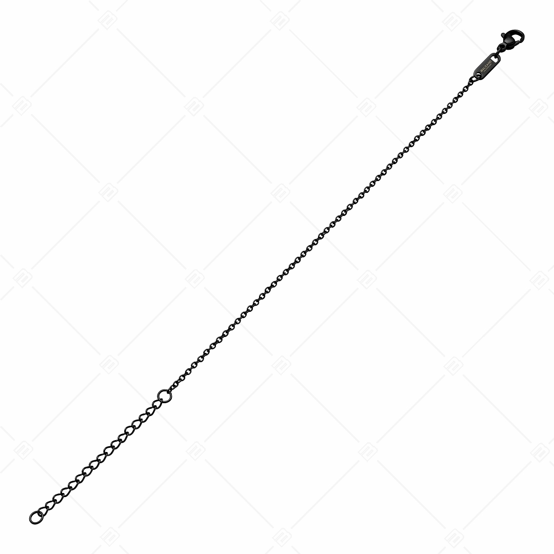 BALCANO - Cable Chain / Bracelet d'ancre en acier inoxydable avec plaqué PVD noir - 1,5 mm (441232BC11)