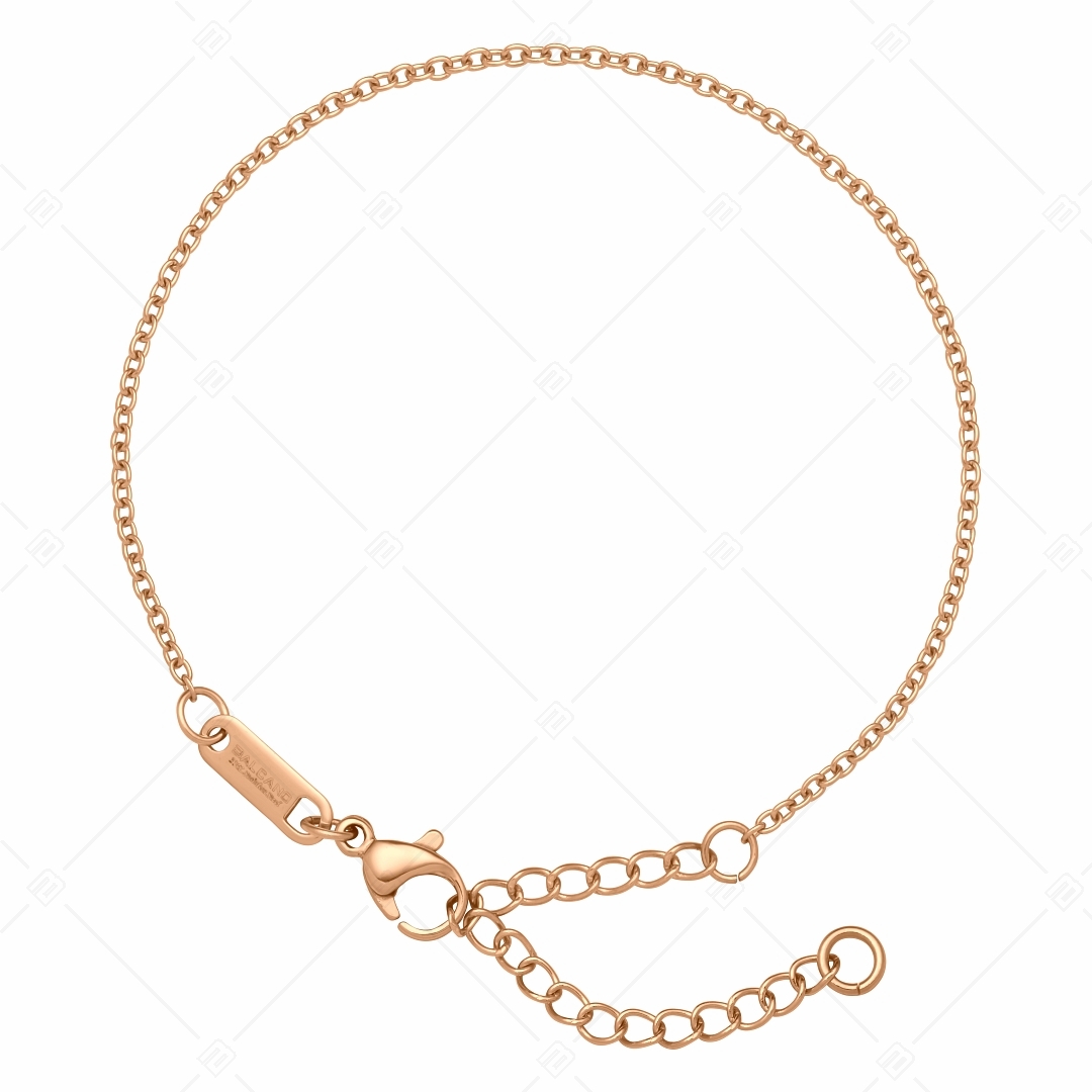 BALCANO - Cable Chain / Bracelet d'ancre en acier inoxydable plaqué or rose 18K - 1,5 mm (441232BC96)