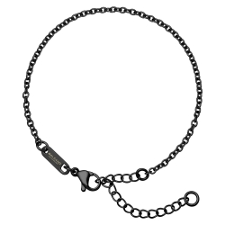 BALCANO - Cable Chain / Stainless Steel Cable Chain-Bracelet, Black PVD Plated - 2 mm