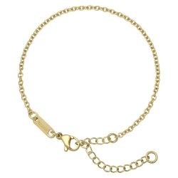 BALCANO - Cable Chain / Stainless Steel Cable Chain-Bracelet, 18K Gold Plated - 2 mm