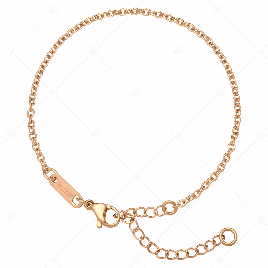 BALCANO - Cable Chain / Stainless Steel Cable Chain-Bracelet, 18K Rose Gold Plated - 2 mm (441233BC96)