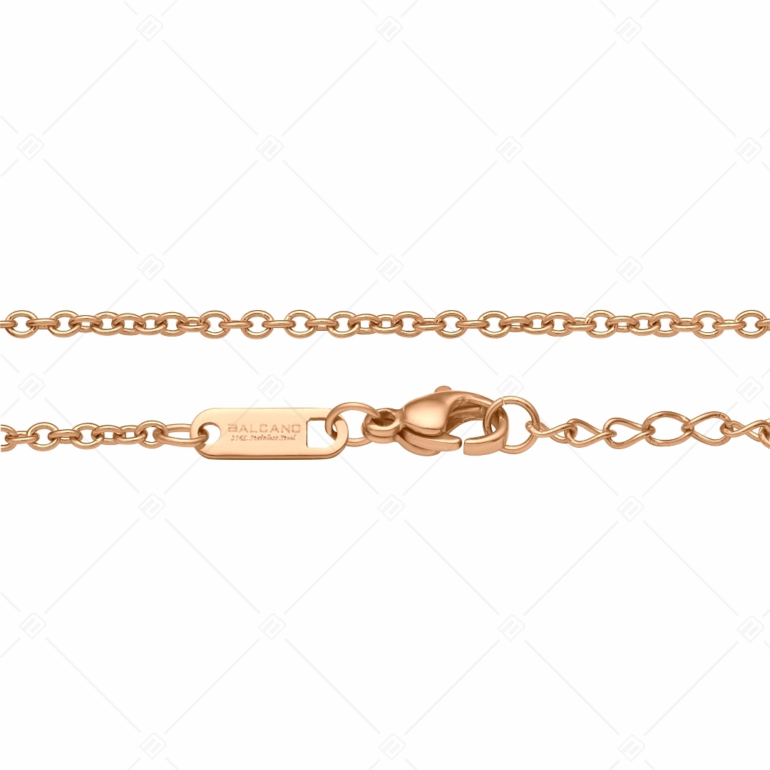 BALCANO - Cable Chain / Bracelet d'ancre en acier inoxydable plaqué or rose 18K - 2 mm (441233BC96)