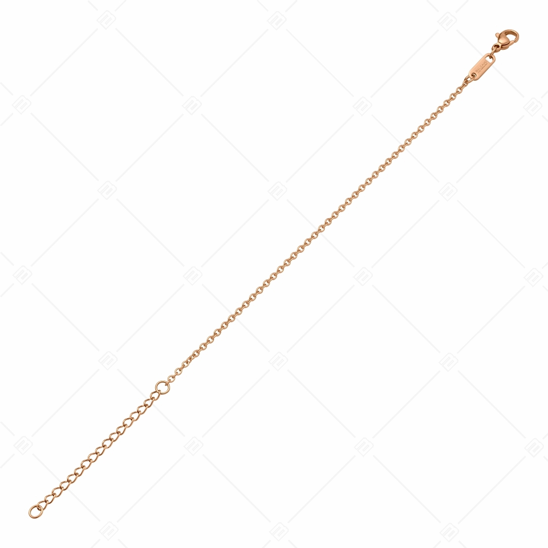 BALCANO - Cable Chain / Stainless Steel Cable Chain-Bracelet, 18K Rose Gold Plated - 2 mm (441233BC96)
