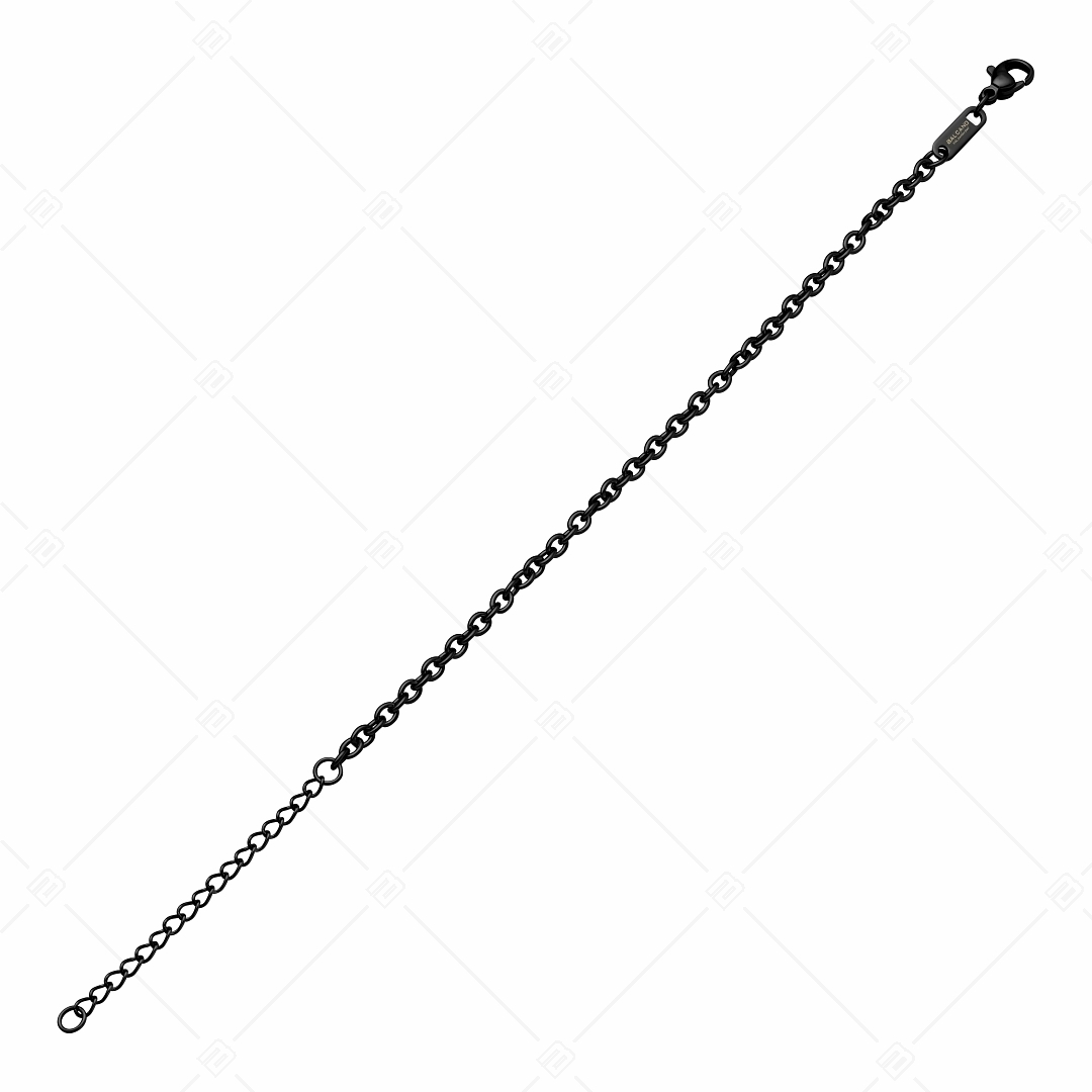 BALCANO - Cable Chain / Bracelet d'ancre en acier inoxydable avec plaqué PVD noir - 3 mm (441235BC11)