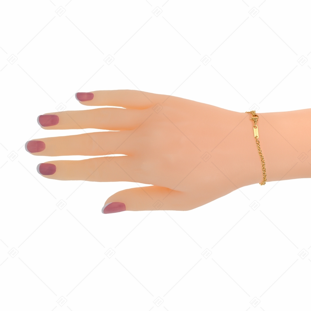 BALCANO - Cable Chain / Stainless Steel Cable Chain-Bracelet, 18K Gold Plated - 3 mm (441235BC88)