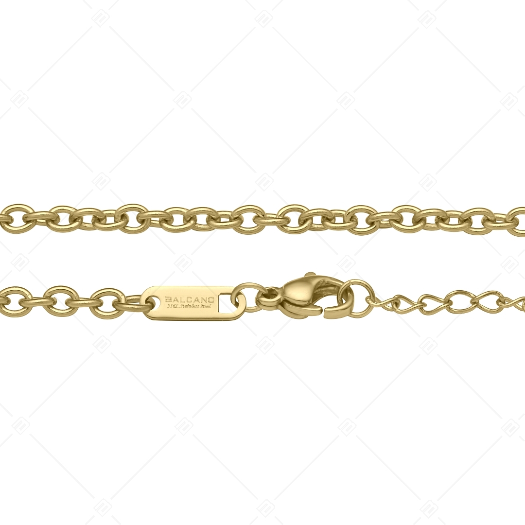 BALCANO - Cable Chain / Edelstahl Ankerkette-Armband mit 18K Gold Beschichtung - 3 mm (441235BC88)