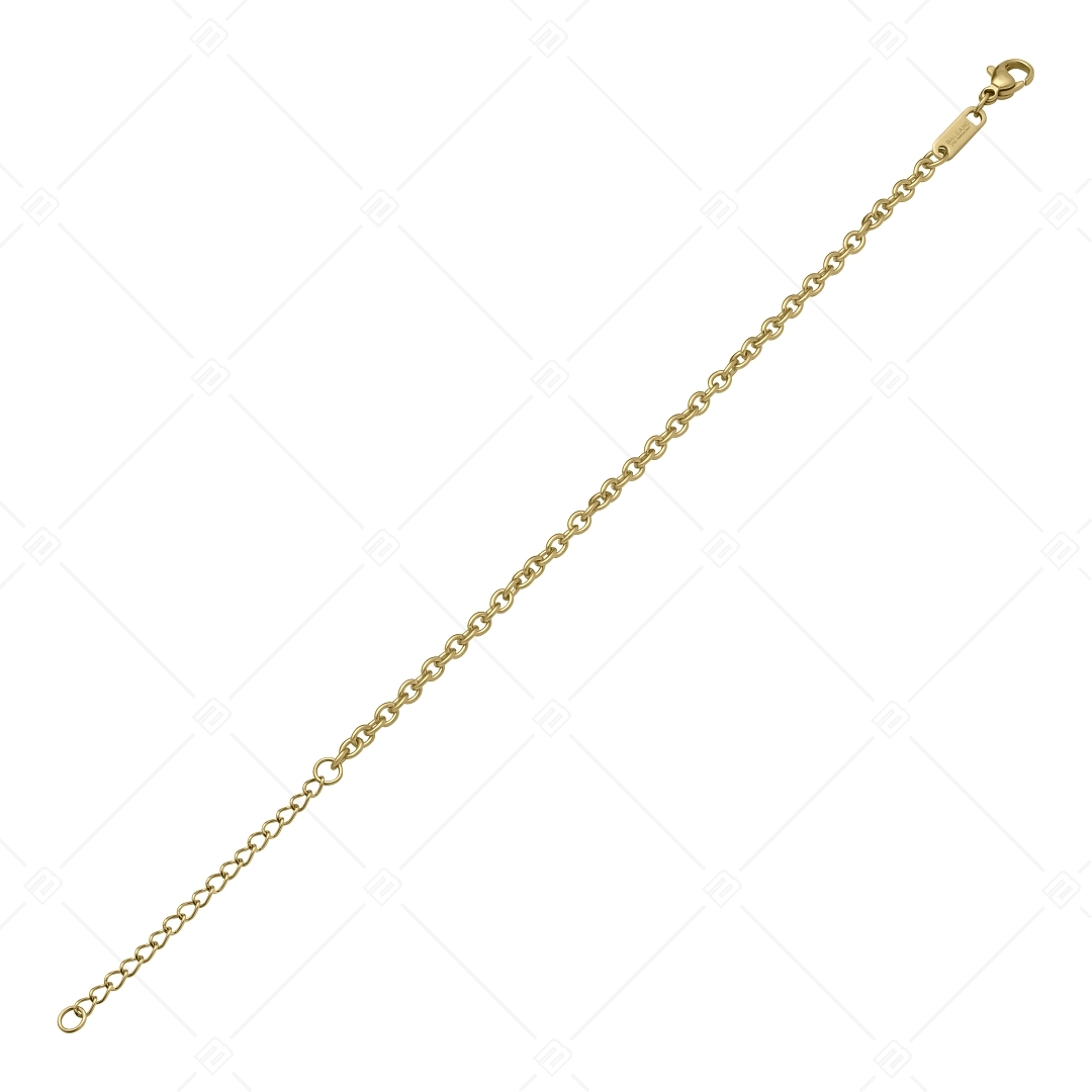 BALCANO - Cable Chain / Stainless Steel Cable Chain-Bracelet, 18K Gold Plated - 3 mm (441235BC88)